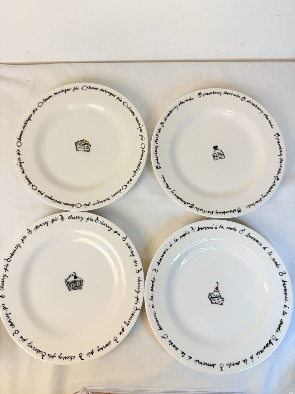 Set Of 4 Pottery Barn Dessert Plates